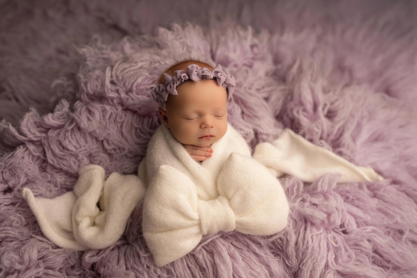 アンゴラウール使用のリボンブローチ