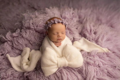 アンゴラウール使用のリボンブローチ