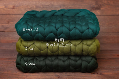 チャンキーヤーン使用のブランケット　23色