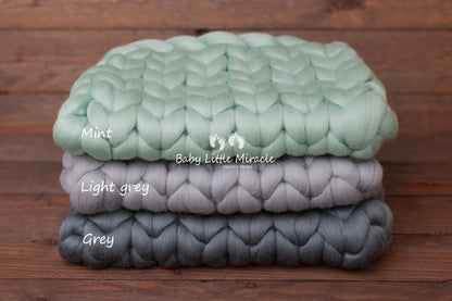 チャンキーヤーン使用のブランケット　23色