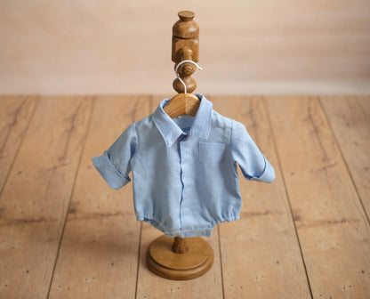 男の子用リネン製ロンパース