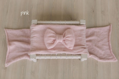 アンゴラウール使用のリボンブローチ