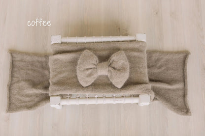 アンゴラウール使用のリボンブローチ