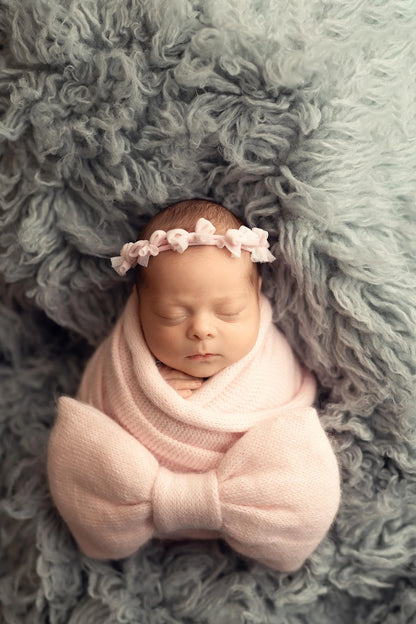 アンゴラウール使用のリボンブローチ