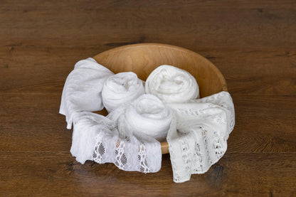 レース使用のニューボーン用おくるみ