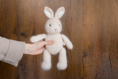 アンゴラウール使用の手編みテディベア、バニー、ラビット