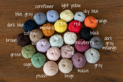 アンゴラウール使用のリボンブローチ