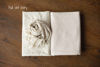 花柄レースバックドロップ＆おくるみ