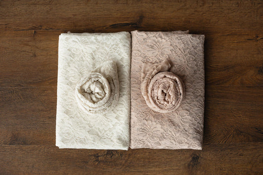 花柄レースバックドロップ＆おくるみ