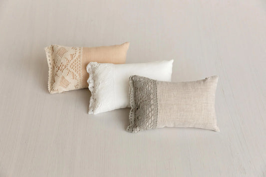 ナチュラルレース リネンまくら