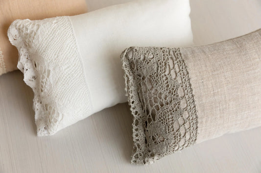 ナチュラルレース リネンまくら