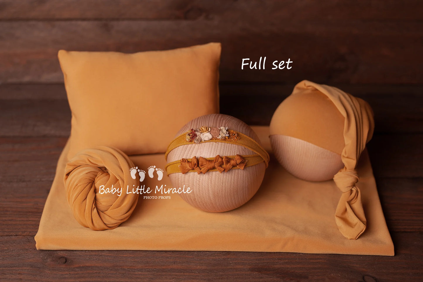 ジュリアバックドロップ、おくるみ、まくら、ハット