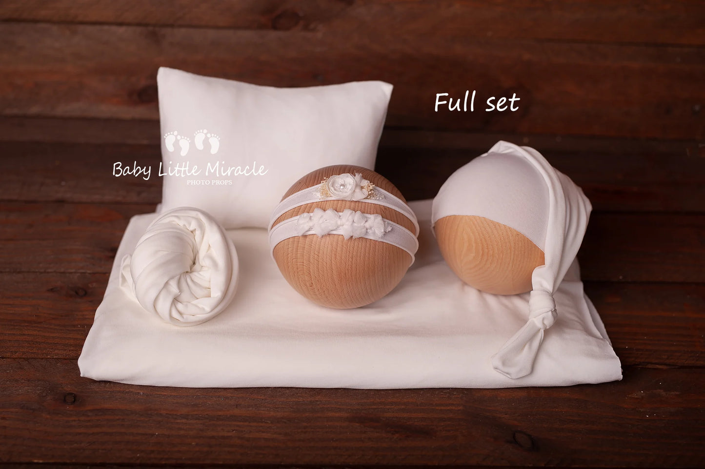 ジュリアバックドロップ、おくるみ、まくら、ハット