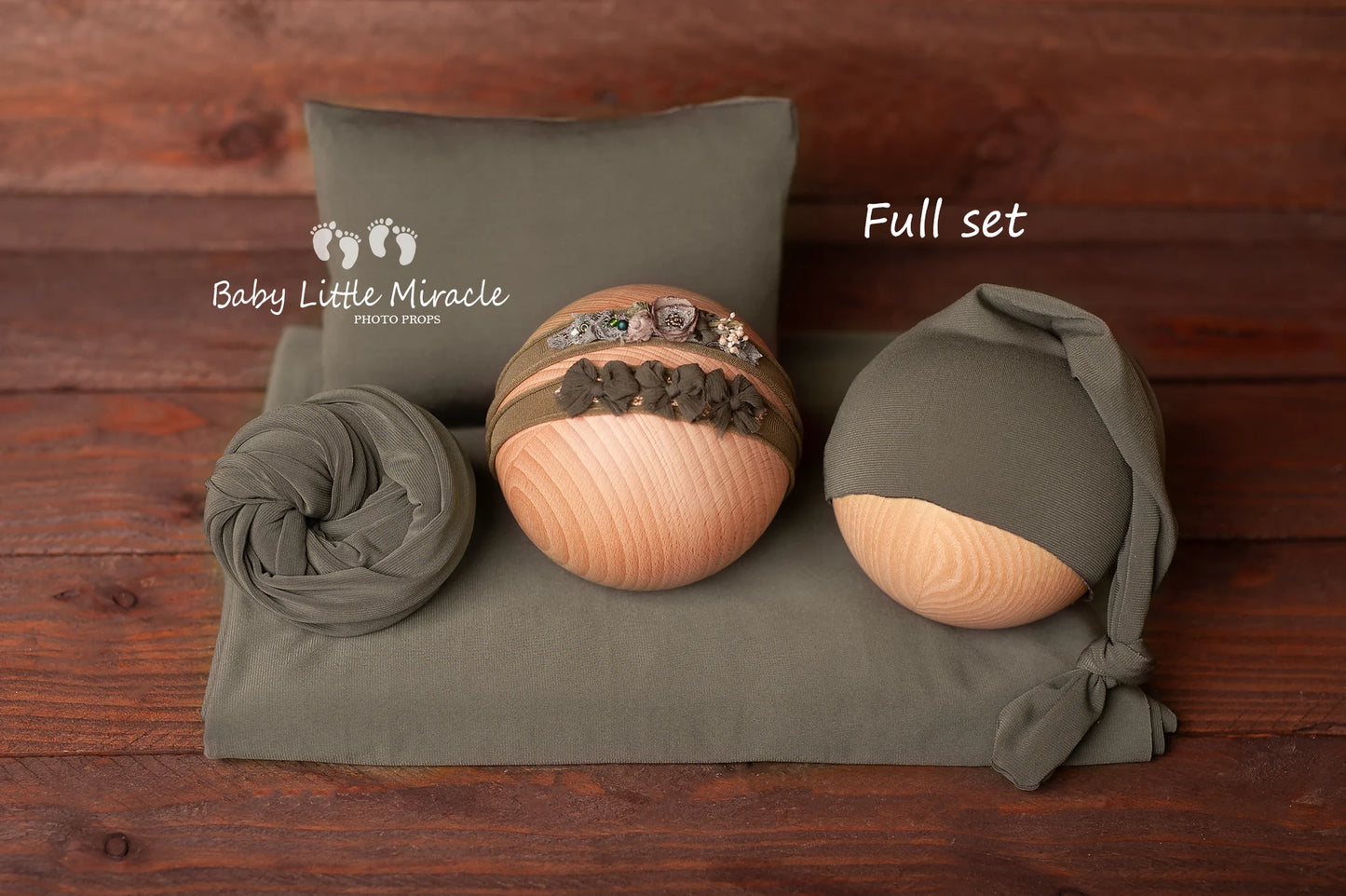 ジュリアバックドロップ、おくるみ、まくら、ハット