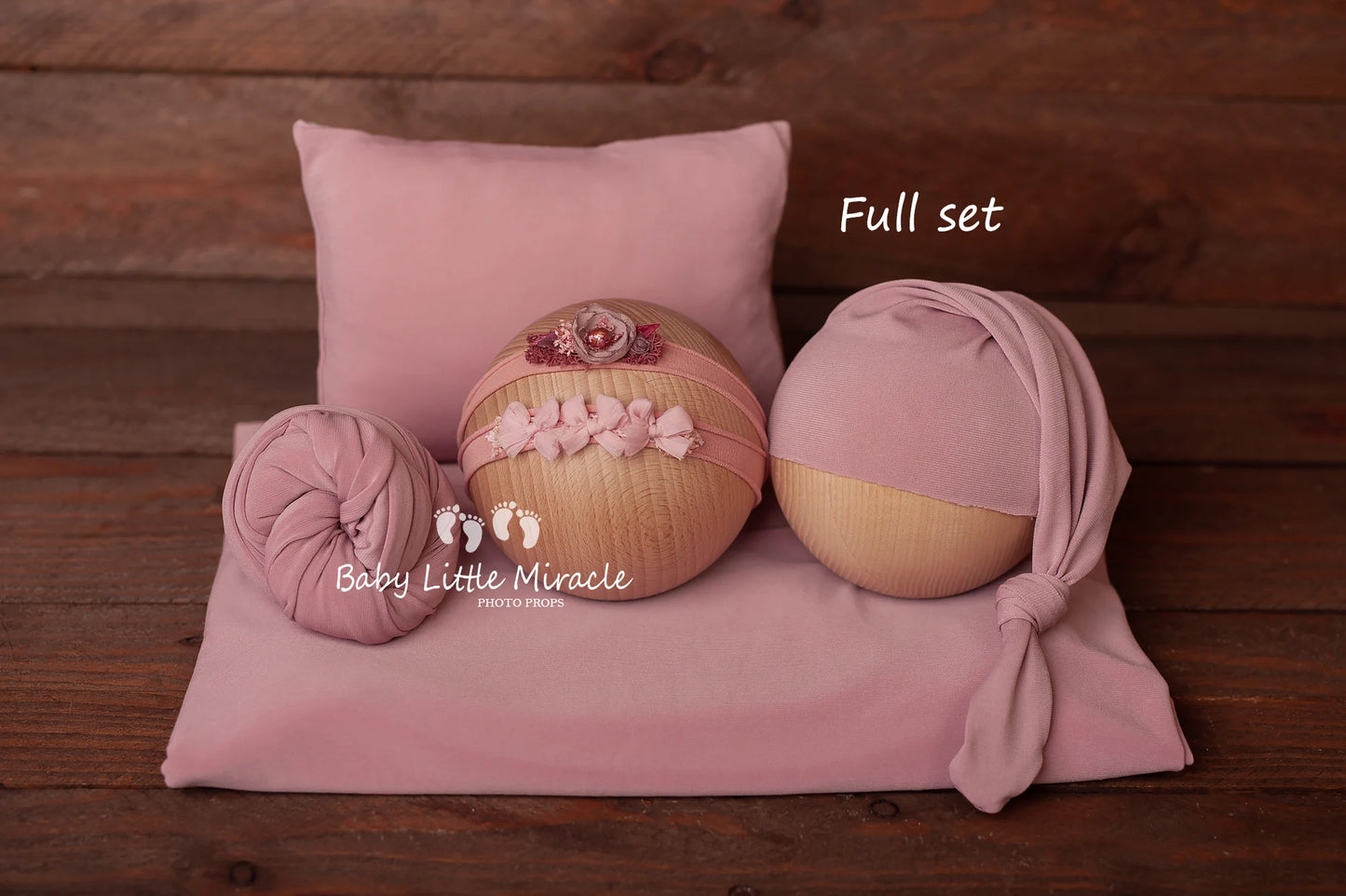 ジュリアバックドロップ、おくるみ、まくら、ハット