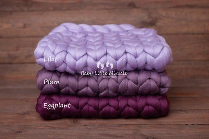 チャンキーヤーン使用のブランケット　23色