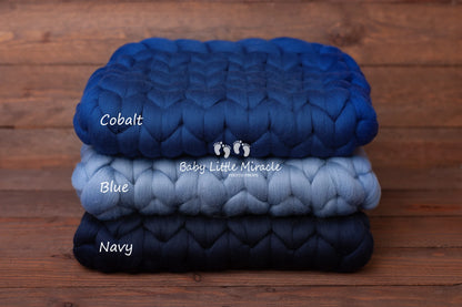 チャンキーヤーン使用のブランケット　23色