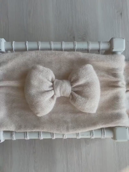 アンゴラウール使用のリボンブローチ