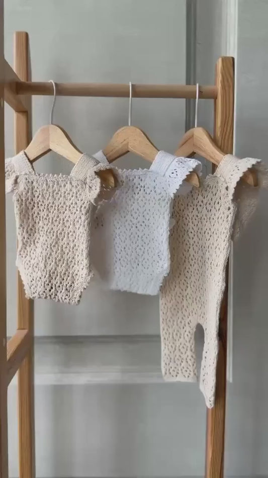 かぎ針編み ナチュラルスタイルのロンパース＆オーバーオール