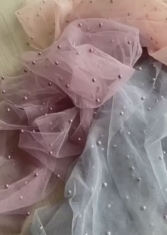 多機能レース生地(パールビーズ付き)