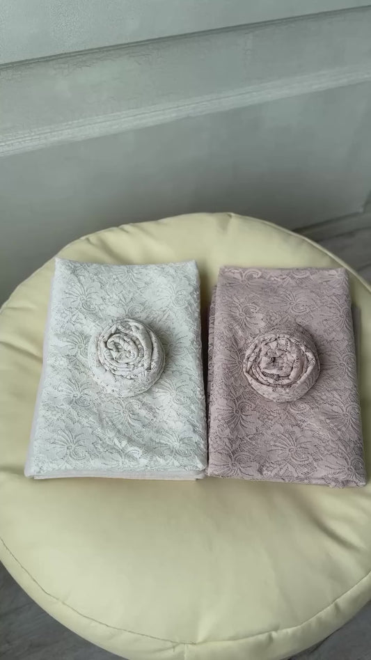 花柄レースバックドロップ＆おくるみ