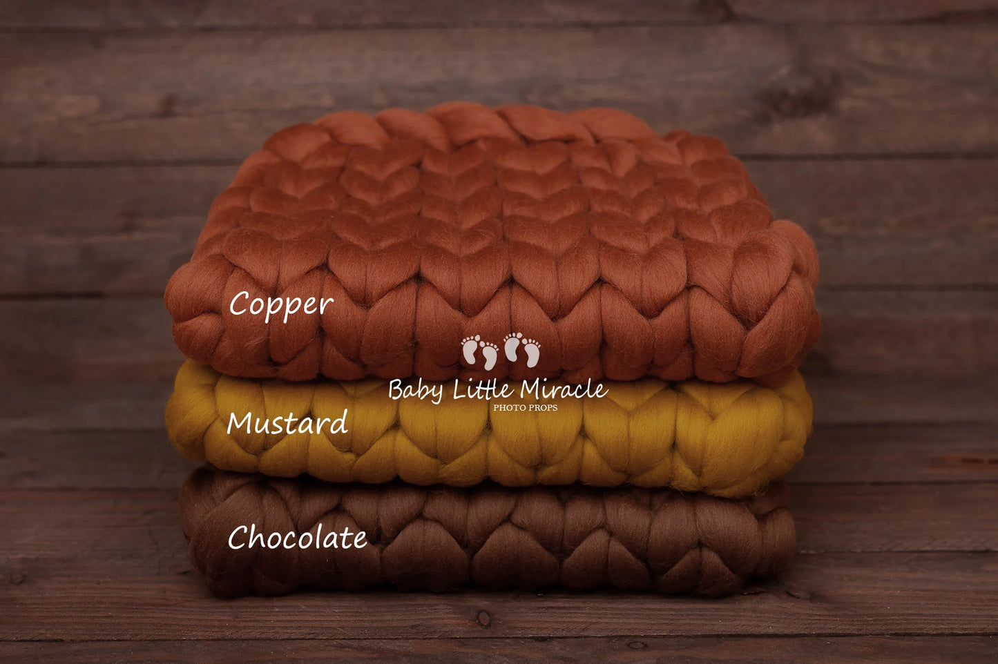 チャンキーヤーン使用のブランケット　23色