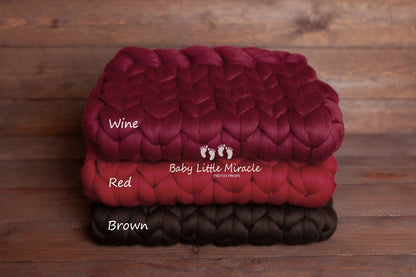 チャンキーヤーン使用のブランケット　23色